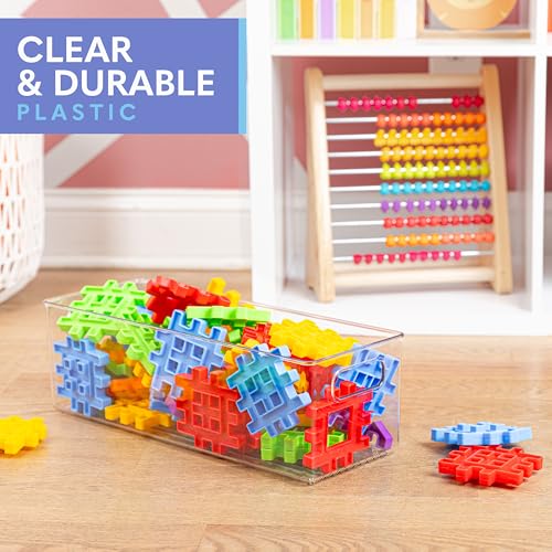 Plastic Food Storage Containers 2 Pack - Clear Bin with Handles, 16x6x5 Inches - Variation 2 / 16x6x5