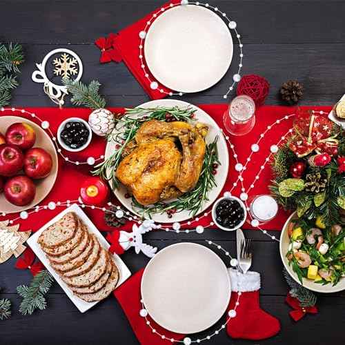 JULBEAR 131 Feet Artificial Pearl Beads Garland, White Christmas String of Pearls for Christmas Tree Fireplace Wreath Gift Bouquet Crafts DIY Supplies Wedding Party Decoration