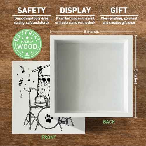 Drummer Gifts for Men Women Boy Girl, Birthday Christmas Drumming Gifts for Drummer Kids Teen Boy Girl Drum Player, Cat Playing Drums, Drum Room Man Cave Music Room Studio Wooden Box Sign