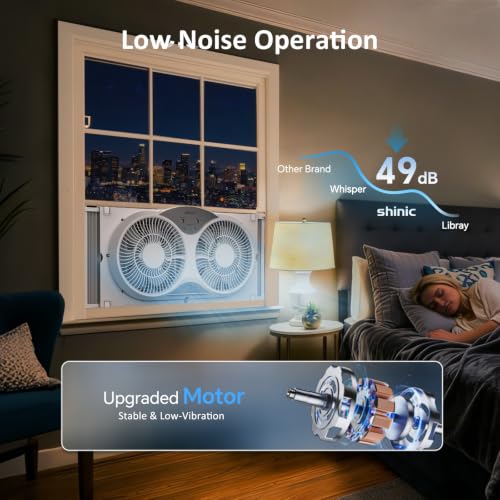 9-Inch Reversible Window Fan with Remote Control & 3-Speed Settings