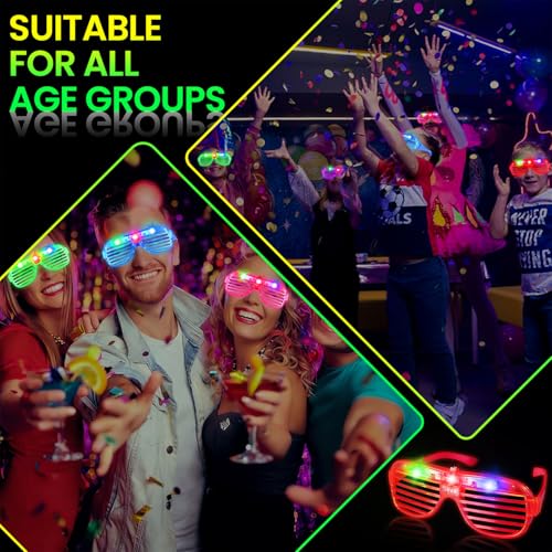 120 Pack LED Glasses - 6 Colors, Glow in The Dark Party Supplies - AstrivixDD