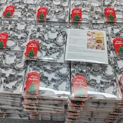 MrCookie 4" Large Christmas Cookie Cutters Set,Thickened Stainless
