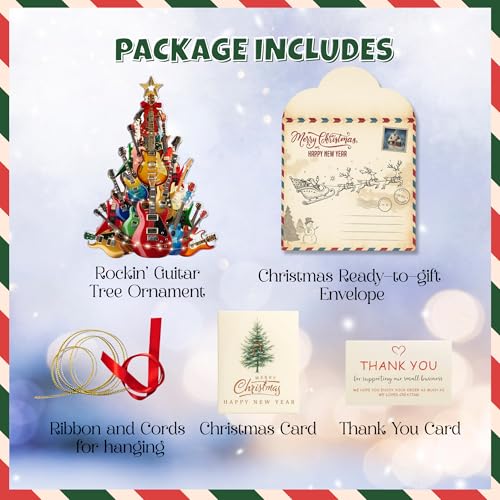 Guitar Christmas Tree Ornament ? Rockin¡¯ Acrylic Tree Decoration, Music Ornaments for Christmas, Musical Instrument Ornament, Funny Gift for Guitar Player, Music Enthusiasts, Teacher Keepsake