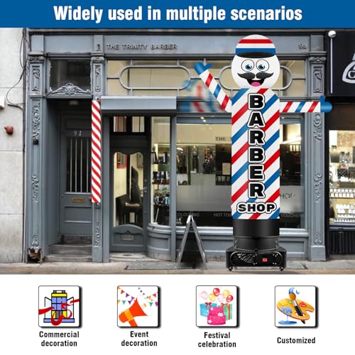 Barber Shop 9FT Inflatable Waver - 18'' Diameter Wacky Wavy Dancing Guy for Outdoor Advertising (Blower Not Included)
