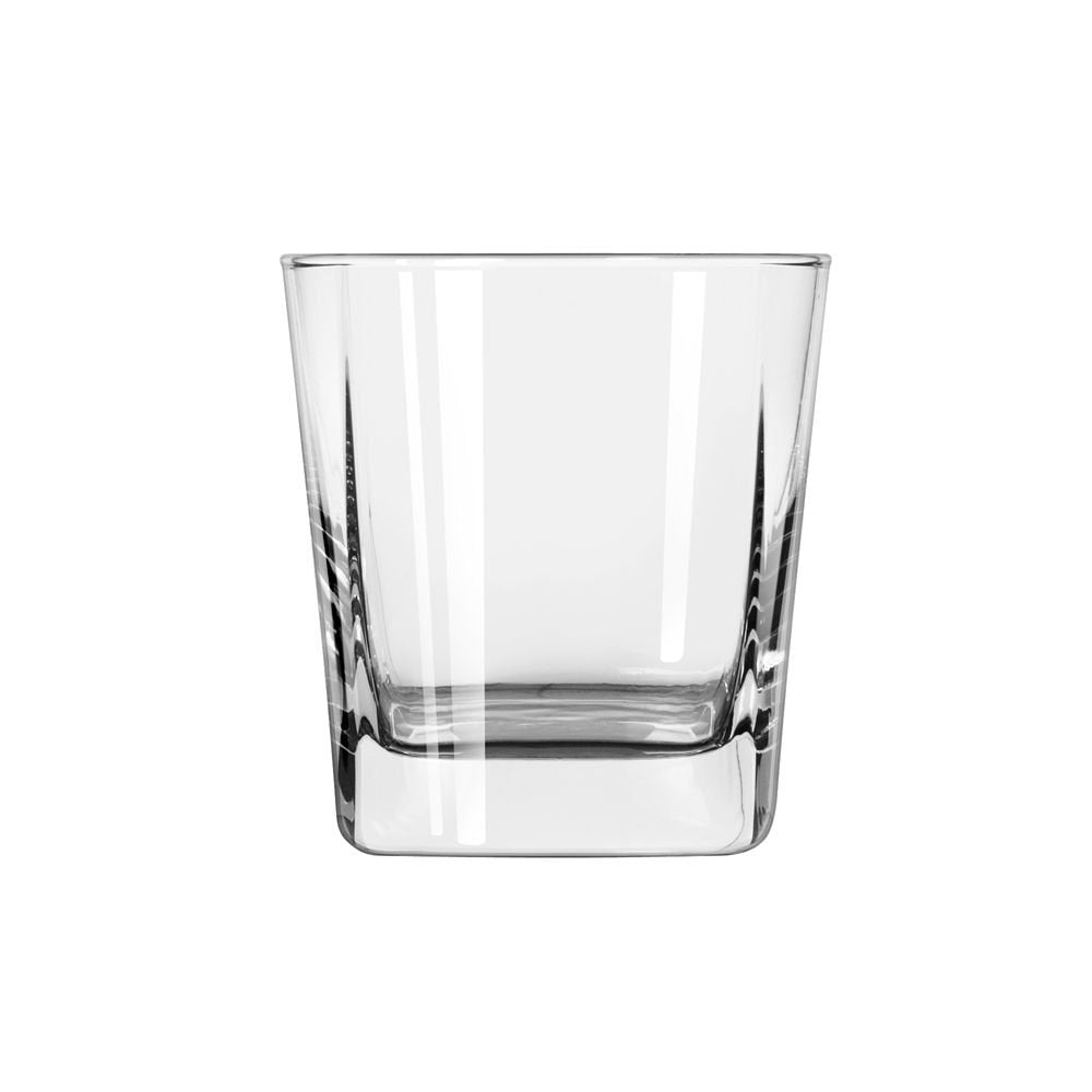 Libbey Charleston Rocks Glasses Set of 4, 12 Oz, Clear Square Base Glass Cocktail Glasses, Modern Bar Glassware Set for Parties and Casual Gatherings