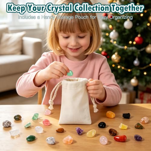 Crystal Advent Calendar 2026 for Kids - 24 Natural Gemstones & Minerals Gift