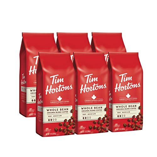 Whole Bean Original Medium Roast Coffee - 12oz Bag, 6-Pack - Tim Hortons