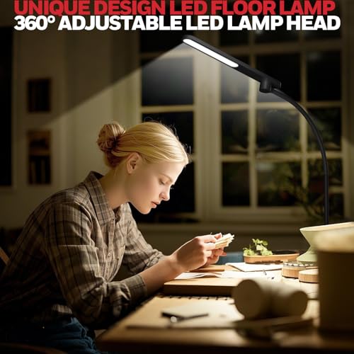 Honeywell Dimmable LED Floor Lamp Black 77 Inch Reading & Task Light