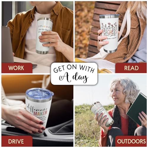 SOL VIBES 20 oz Teacher Gifts Travel Tumbler Coffee Cup - 20 Ounces