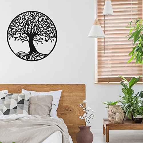 Demissle Tree of Life Metal Wall Art 11.8 Inch Wall Hanging Family Tree Wall Decor Hanging Garden Sculptures for Bedroom Living Room Decor Indoor Outdoor Decoration Christmas gift