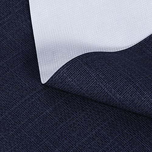sancua 100% Waterproof Rectangle PVC Tablecloth - 54 x 140 Inch - Oil Proof Spill Proof Vinyl Table Cloth, Wipe Clean Table Cover for Dining Tables, Buffet Parties and Camping, Navy