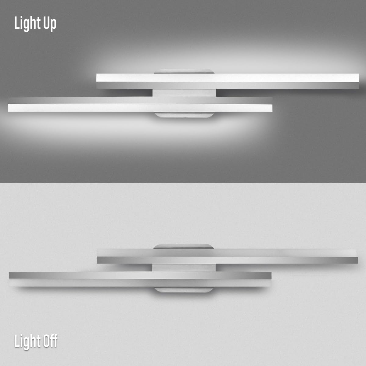 Yarra-Decor 32 Inch LED Bathroom Vanity Light Bar,Vanity Lighting Fixtures for Over Mirror Lighting, Indoor Wall Sconce in Daylight White 6000K-Nickel