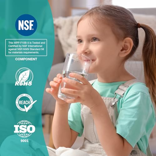 SimPure 10x4.5 Inch 5 Micron Whole House Sediment Water Filter Cartridge (Pack of 4)