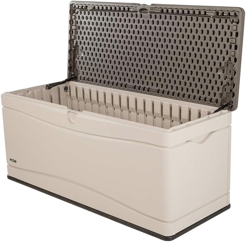 LIFETIME Extra Large Deck Box - 130 Gallon Capacity in Desert Sand/Brown Color