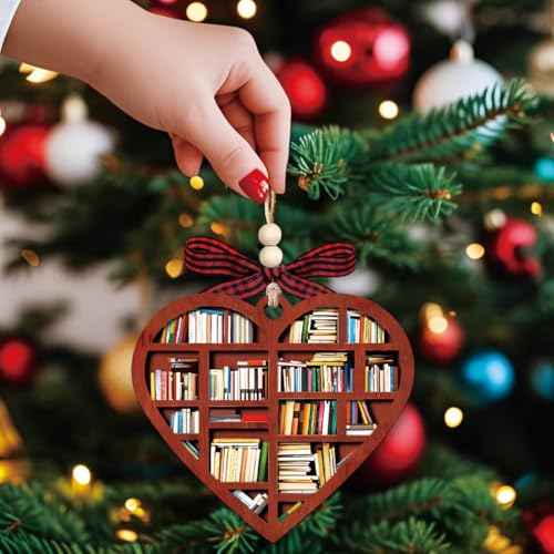 Book Ornament, Book Lovers Gifts - Book Ornaments for Christmas Tree, Bookworm, Book Club, Bookish, Library, Bookshelf Ornament - Gifts for Book Lovers Women