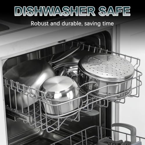Fruikit 24-Piece Stainless Steel Cookware Set with Steamer & Heavy-Duty Pots & Pans