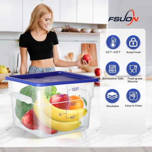 4 Pack 12 Qt Clear Polycarbonate Food Storage Containers with Airtight Lids