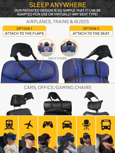 Travel Pillow with Eye Mask Support for Deep Sleep - Lightweight & Machine Washable