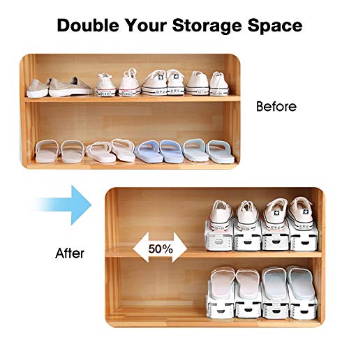 Neprock White Shoe Organizer 36-Pack Space Saver Closet Shoe Storage