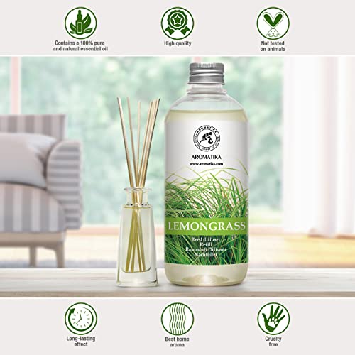 Lemongrass Diffuser Refill Set - 17 Fl Oz Pack of 2 for Aromatherapy & Home Fragrance