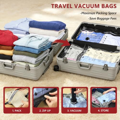 Travel Vacuum Bags Set with Cordless Pump - Clear / 36 Pieces