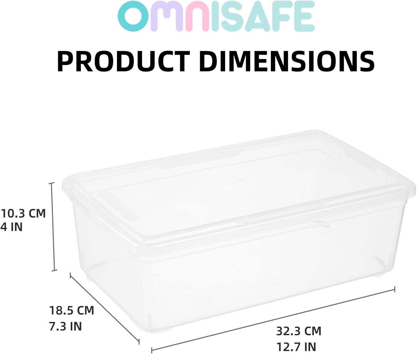 Skiennix 6 Quart Stackable Plastic Storage Shoebox - BPA-Free Nestable Container for Organizing Shoes | Transparent, 8 Pack