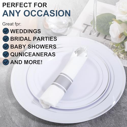 200 Pack Silver Wrapped Disposable Silverware Set - Heavy Duty for Wedding & Events (Variation: 200Pack-Silver)
