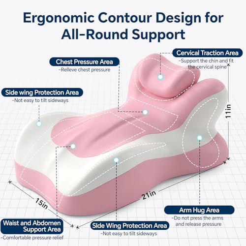 Ergonomic Memory Foam Reading Pillow Wedge for Neck & Back Support