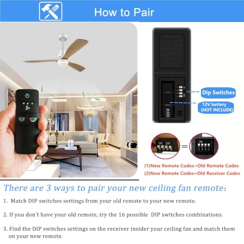 Ceiling Fan Remote Control for Hampton Bay TX028C-S - Replacement