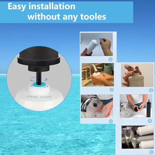 Water Filter Replacement for Berkey & K5366 Fluoride Filters - Black/White, 6-inch & 10-inch Variants