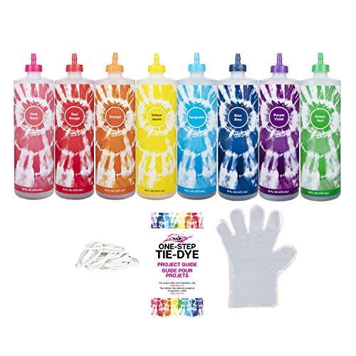 Tulip Rainbow Tie-Dye Kit with 8 XL 16oz Bottles for Fabric & Apparel - One-Step Dye