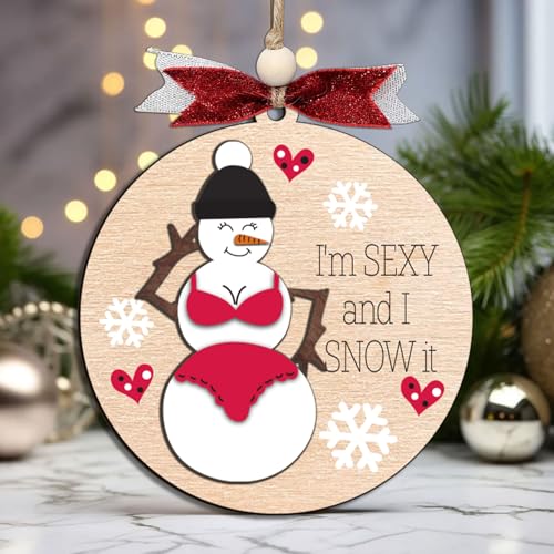 Funny Holiday Ornament 2025 ? Wooden Christmas Tree Decoration for Adults - Exchange Funny Ornaments for Adults - Naughty Ugly Christmas Tree Hanging - Unique Christmas Ornaments