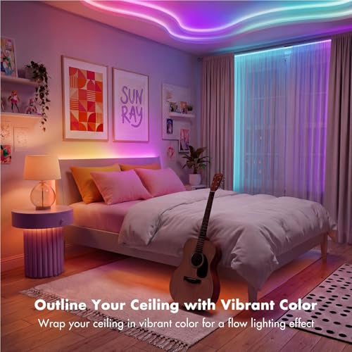 65.6FT RGB LED Strip Lights for Bedroom Smart Control & Music Sync