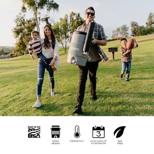 Igloo 5 Gallon Grey Insulated Cooler with Spout | Portable Beverage Dispenser