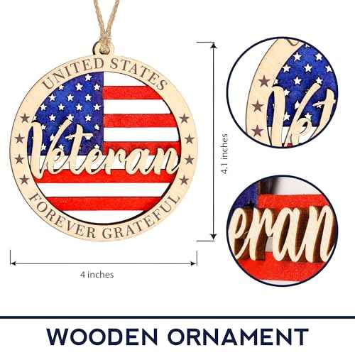 Veteran Ornament - American Flag | Military Pride ? Forever Grateful Card ? Christmas Ornament 2025 ? USA Patriotic Decor - Xmas Tree Funny Decoration - Family Christmas Ornaments 2025