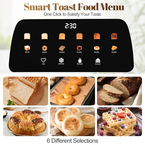 Tesslux 4-Slice Touchscreen Toaster - Wide Slot, 1300W, White - Variation