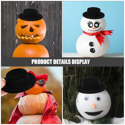 Miniature Hats for DIY Crafts and Holiday Decoration 15Pcs Soft Resin Black Hats for Halloween and Christmas Parties