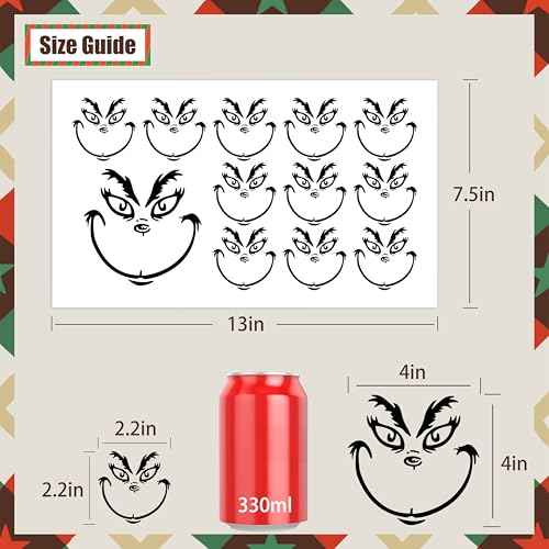 48PCS Christmas Decorations Stickers for Ornaments, Waterproof Vinyl DIY Face Decals for Home Project, Party Supplies