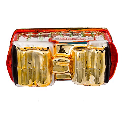 Kurt Adler Glass San Francisco Cable Car Ornament - Holiday Decor, 6 Inches
