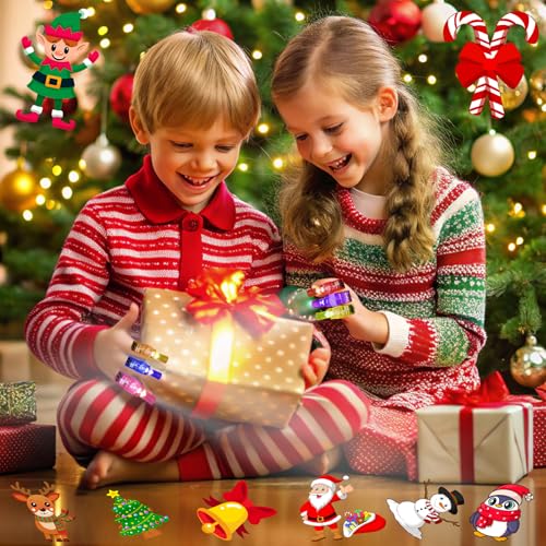 36Pcs Christmas Finger Lights Toys,Christmas Party Favors for Kids Girls Boys Sock Filler Classroom Rewards Gifts