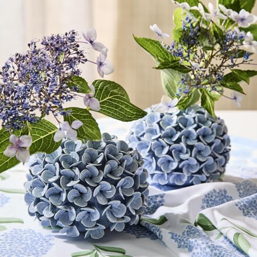 Hydrangea Flower Bud Vases Set - Ceramic Candle Holders for Home Decor