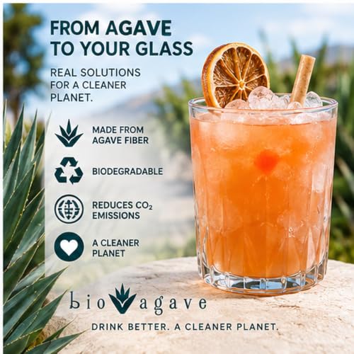 Biodegradable Agave Cocktail Straws - 5.9 Inch, 3600 Pcs, Plant-Based Eco-Friendly