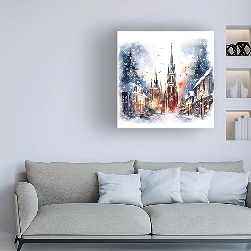 Trademark Fine Art Christmas Cathedral Canvas Art, 24x24 LxW Stretched