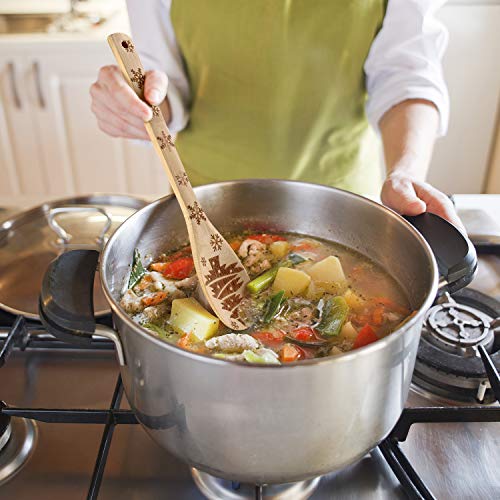 Boao Classic Style Christmas Wooden Spoons Set - 5 Pcs Kitchen Utensils Gift