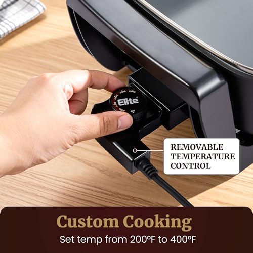 12.5Qt Electric Skillet with Ceramic Non-Stick Coating - PFAS-Free, 1500W, Adjustable Temp