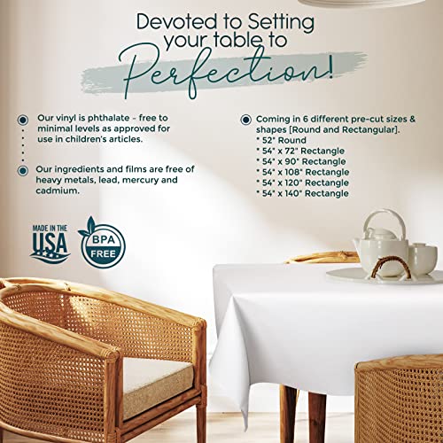 108 x 54 Inch Vinyl Table Pad Protector with Cushioned Backing - Spill & Scratch Barrier