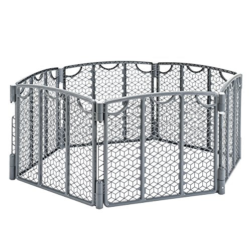 Evenflo Versatile Play Space Adjustable Area, 6-Panel (Cool Gray)