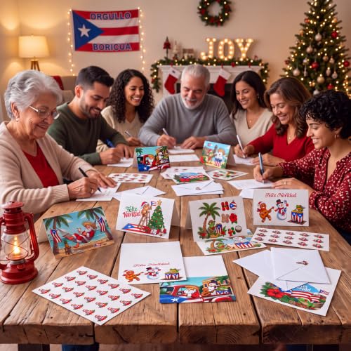 Puerto Rico Christmas Greeting Cards Set - Feliz Navidad Cultural Holiday Stationery