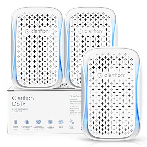 Portable Air Purifier 3 Pack - HEPA & Ionizer for Dust Smoke Odors Bedroom Pets