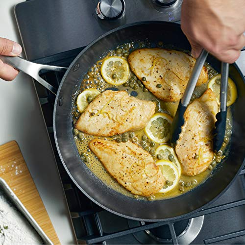 KitchenAid 12.25-Inch Induction Nonstick Frying Pan with Lid - Matte Black Skillet